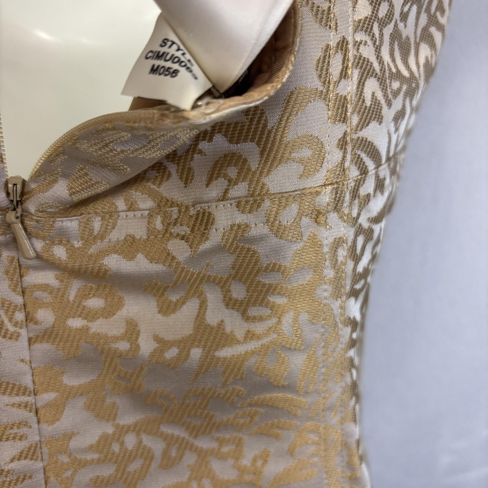 Sigrid Olsen Collection Silk Blend Jacquard Sheath Dress Womens 6 Gold Paisley - Picture 12 of 13